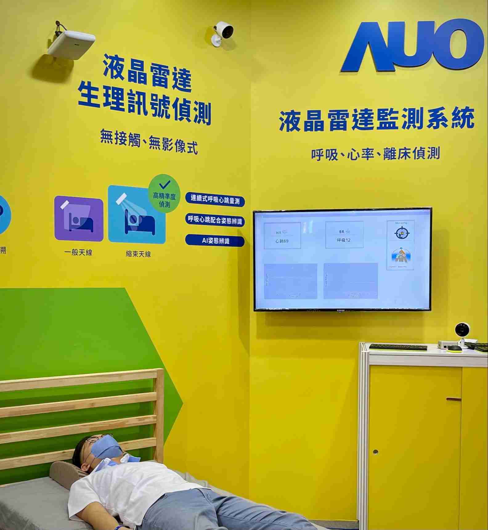 优游UB8颐康「无接触生理监测雷达」，，，，免除传统线路与贴片束缚，，，，精准侦测呼吸、、、、心跳等重要生理讯号
